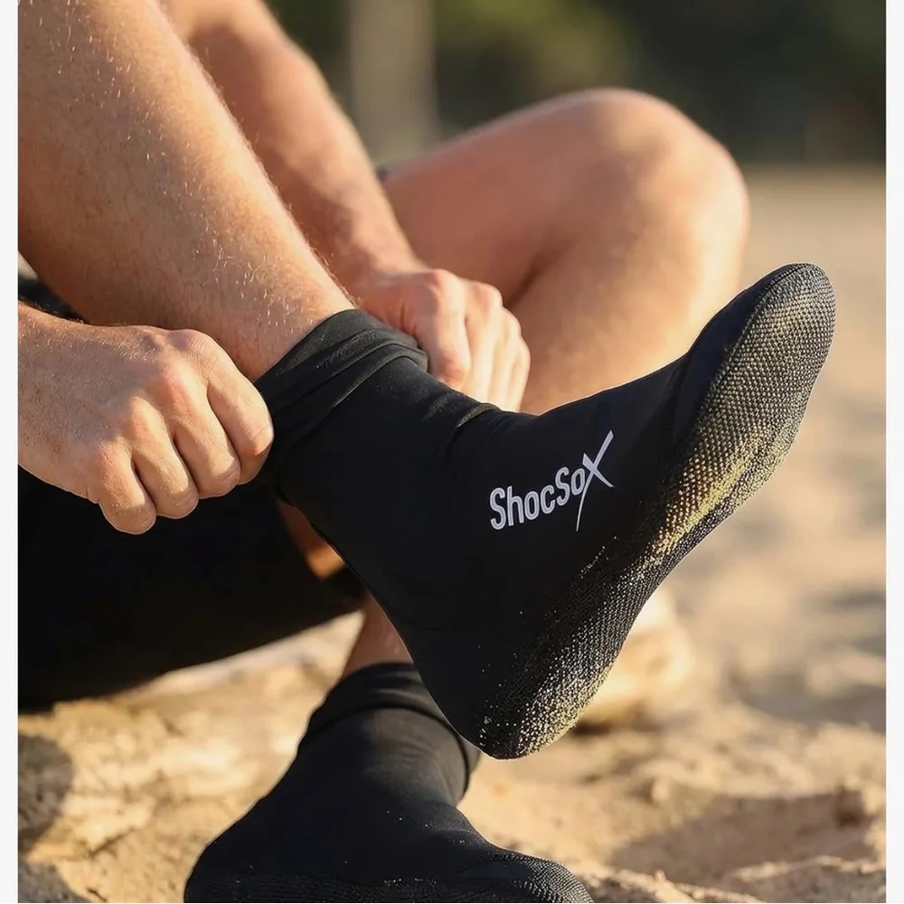 ShocSox Black Water Socks with Kevlar Sole Volleyball Soccer Athletic